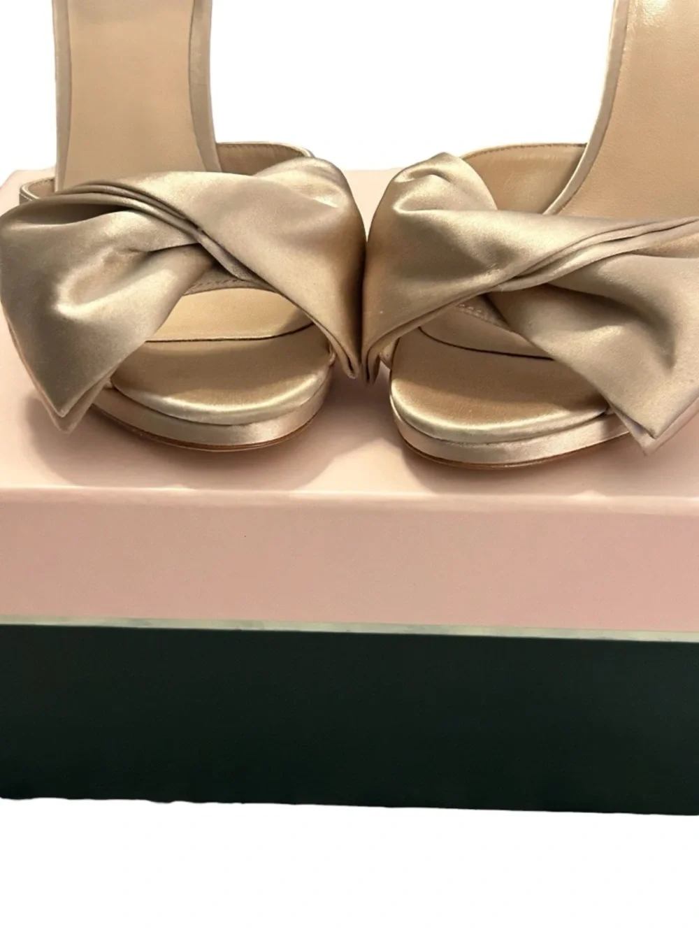Kate Spade Satin blush bow heels